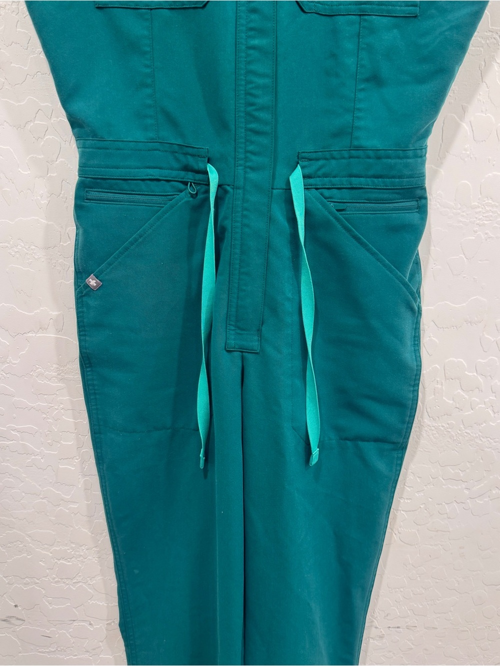 Figs Rafaela Cargo Scrub Jumpsuit Dark Teal Utility Women XXS Drawstring Medical - Picture 3 of 8